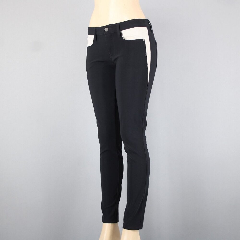 Genetic Denim The Ava Sz 28 x 31 Black Tan Pocket Stretch Poly Nylon Skinny Pant - Picture 3 of 16